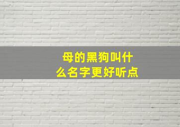 母的黑狗叫什么名字更好听点,黑色母狗狗叫什么名字好听