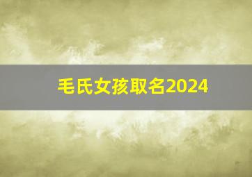 毛氏女孩取名2024