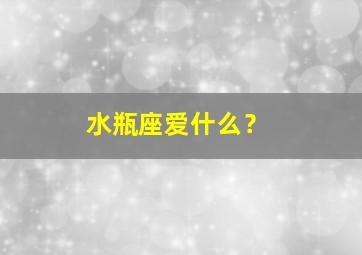 水瓶座爱什么？