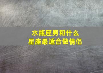 水瓶座男和什么星座最适合做情侣