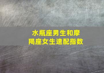 水瓶座男生和摩羯座女生速配指数,水瓶男座和摩羯女座在一起合适吗