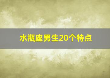 水瓶座男生20个特点,水瓶座男生的特性