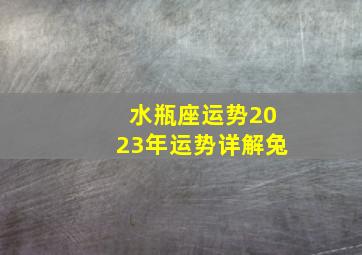 水瓶座运势2023年运势详解兔,水瓶座5月运势2023年