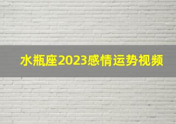 水瓶座2023感情运势视频,水瓶座2023年下半年感情运走势全解遇到人渣