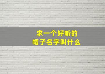 求一个好听的帽子名字叫什么