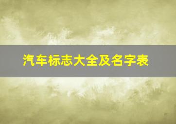 汽车标志大全及名字表