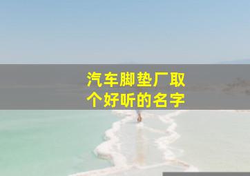 汽车脚垫厂取个好听的名字