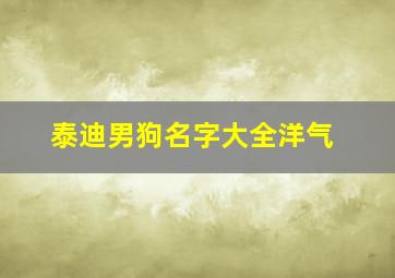 泰迪男狗名字大全洋气,泰迪狗名字大全洋气男生