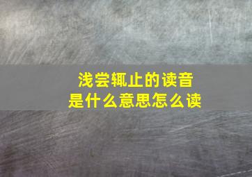 浅尝辄止的读音是什么意思怎么读,浅尝辄止的意思解释和拼音