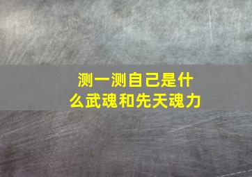 测一测自己是什么武魂和先天魂力,测一测自己是什么武魂和先天魂力