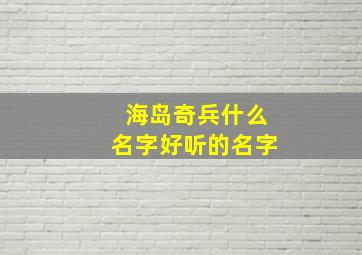 海岛奇兵什么名字好听的名字,海岛奇兵起什么名字好?