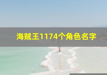 海贼王1174个角色名字,《海贼王》名字有哪些