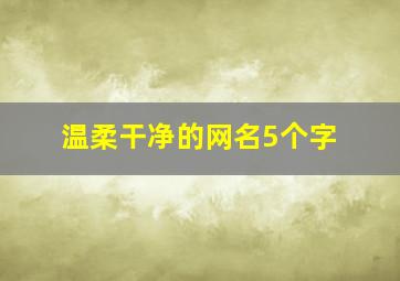 温柔干净的网名5个字,温柔的网名五个字