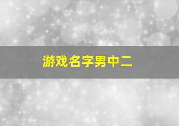 游戏名字男中二,游戏名字男二个字