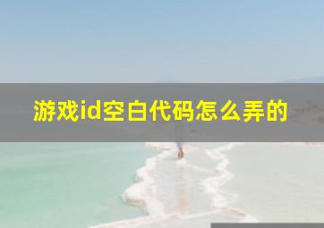 游戏id空白代码怎么弄的,游戏id空白代码大全