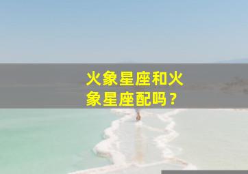 火象星座和火象星座配吗？