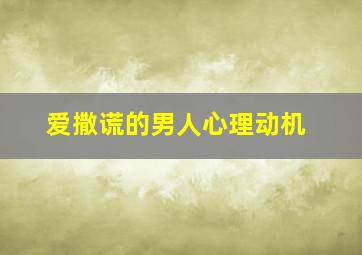 爱撒谎的男人心理动机,爱撒谎的男的