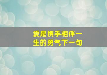 爱是携手相伴一生的勇气下一句,爱是相护的