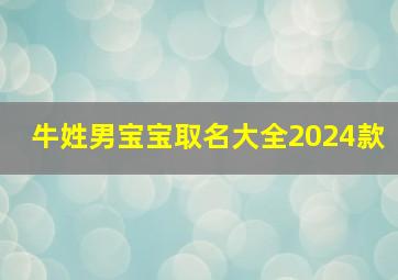 牛姓男宝宝取名大全2024款,牛姓男孩名字顺口的