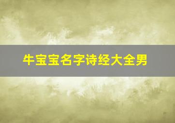 牛宝宝名字诗经大全男,牛宝宝名字 诗经