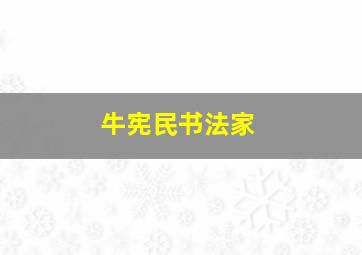 牛宪民书法家,牛宪民书法家简介图片