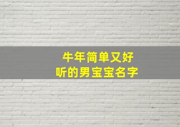 牛年简单又好听的男宝宝名字