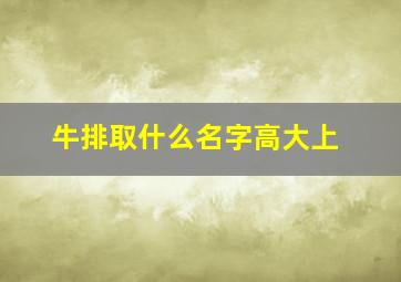 牛排取什么名字高大上,牛排洋气的名字