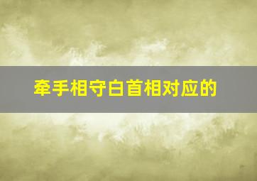 牵手相守白首相对应的,牵手相伴下一句