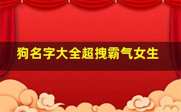 狗名字大全超拽霸气女生,狗名字大全 顺口的 女可爱