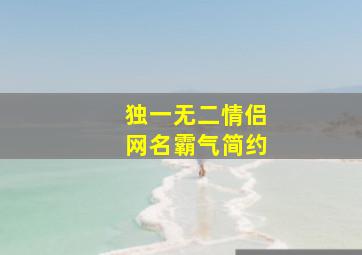 独一无二情侣网名霸气简约,独一无二情侣网名霸气简约英文