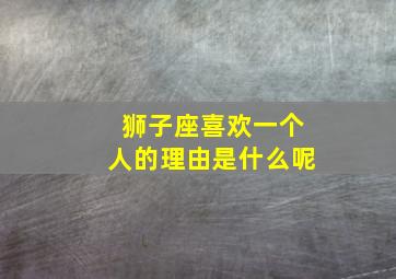 狮子座喜欢一个人的理由是什么呢