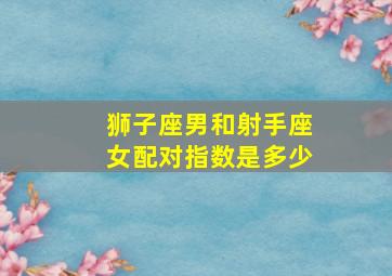 狮子座男和射手座女配对指数是多少,狮子座男和射手座女配对指数是多少啊