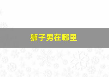 狮子男在哪里,从哪看出狮子座男生是钢铁直男