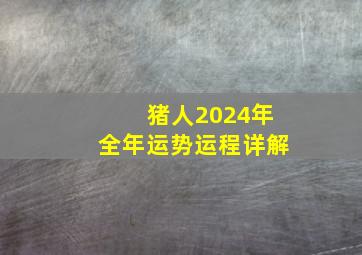 猪人2024年全年运势运程详解