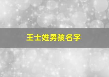 王士姓男孩名字,姓王的男孩名字土属性