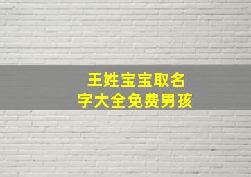 王姓宝宝取名字大全免费男孩,王姓男孩名字有哪些