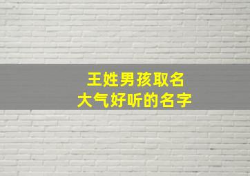 王姓男孩取名大气好听的名字,王姓男孩最好听的名字