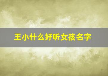 王小什么好听女孩名字,王姓简单又好听的名字