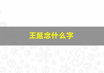 王延念什么字