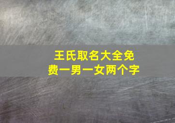 王氏取名大全免费一男一女两个字,王姓取名字大全女孩