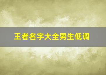 王者名字大全男生低调,王者名字大全男生低调英文