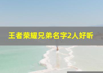 王者荣耀兄弟名字2人好听,王者荣耀兄弟名字2人感觉特别会玩的