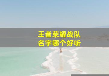 王者荣耀战队名字哪个好听,王者荣耀战队名字推荐好听战队名字大全汇总