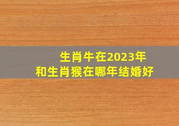 生肖牛在2023年和生肖猴在哪年结婚好,2023年属牛的感情婚姻运势