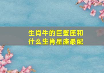 生肖牛的巨蟹座和什么生肖星座最配