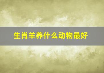 生肖羊养什么动物最好,十二生肖适合养啥宠物十二生肖养啥宠物最合适