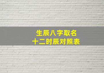 生辰八字取名十二时辰对照表,八字生辰起名