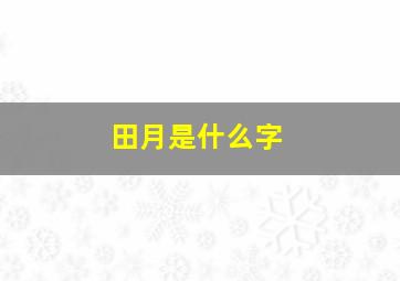 田月是什么字,带月的汉字