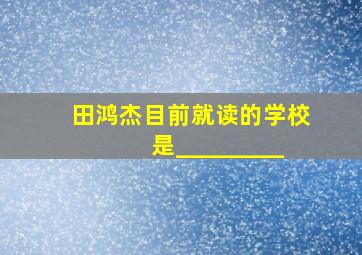 田鸿杰目前就读的学校是_________,田鸿杰目前就读的学校是哪个