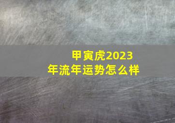 甲寅虎2023年流年运势怎么样,2023属虎人全年运势